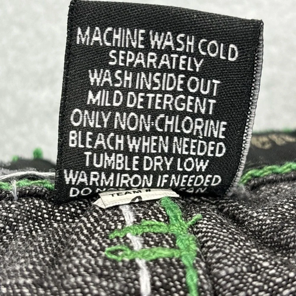 Five Elementz Jeans Mens 42x31 Y2K Black Baggy Embroidered  Streetwear Skater‎